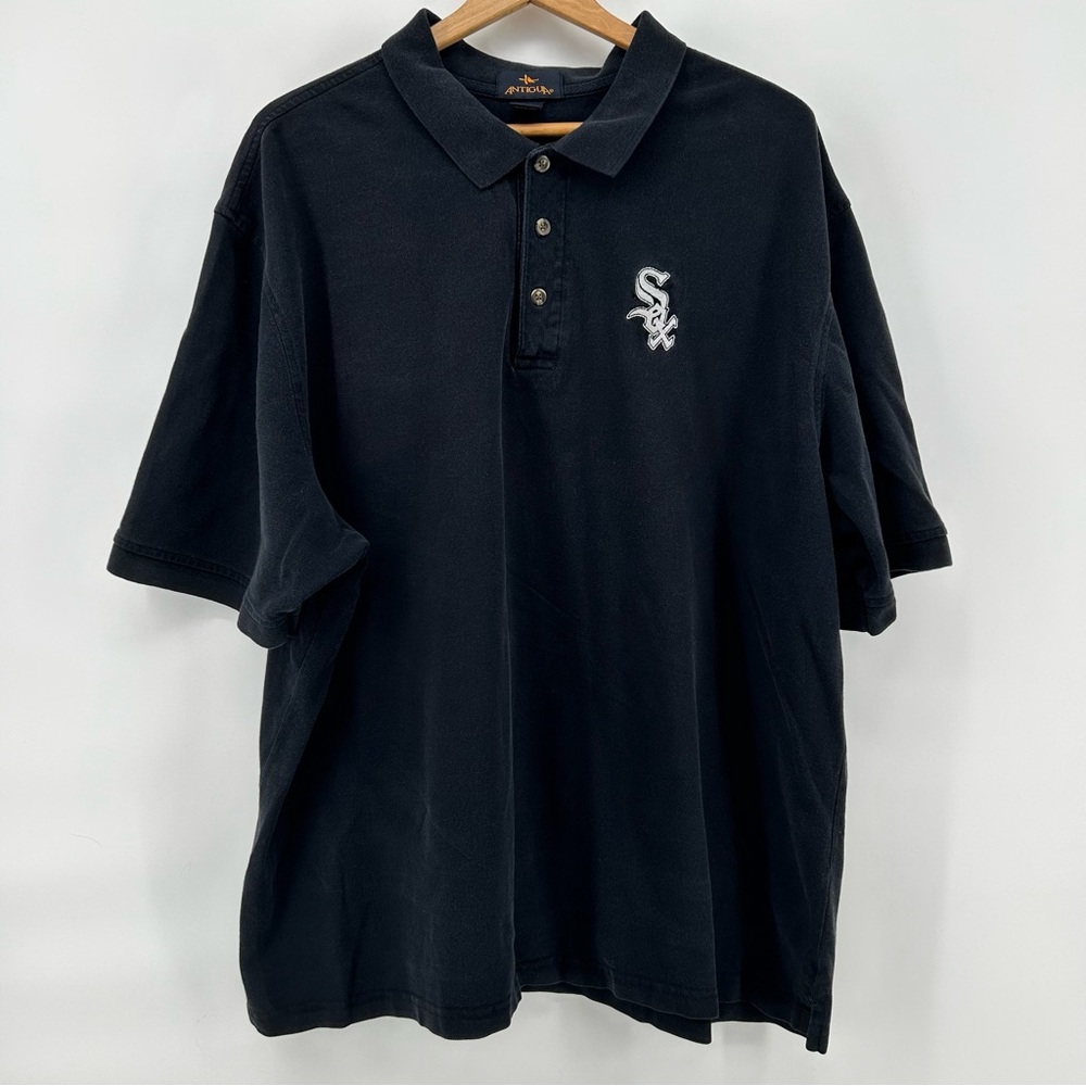 Vtg Antigua Chicago White Sox Polo Shirt Mens‎ 2XL Cotton Embroidered Logo